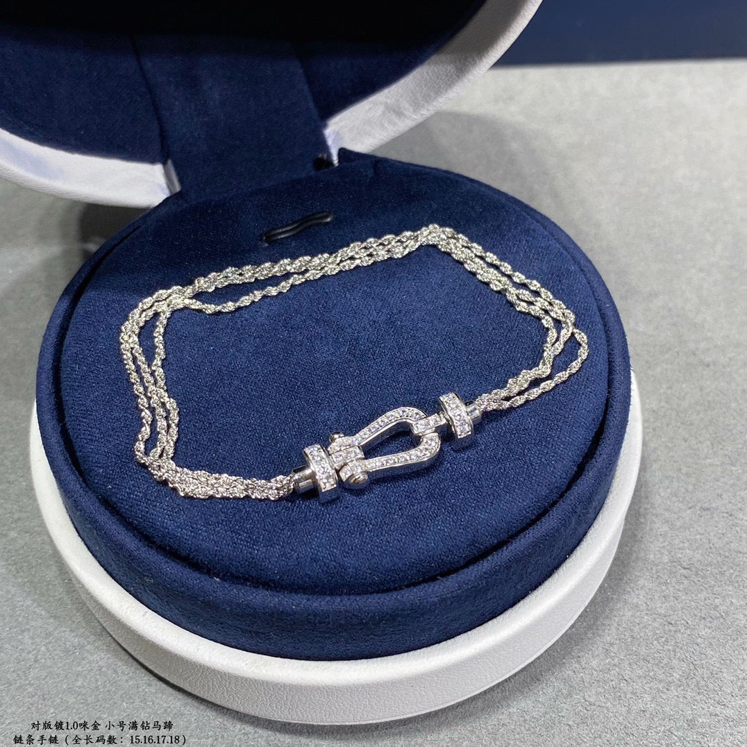 [Resenly Jewelry]FORCE SMALL HORSESHOE  DIAMOND CHAIN ROPE BRACELET