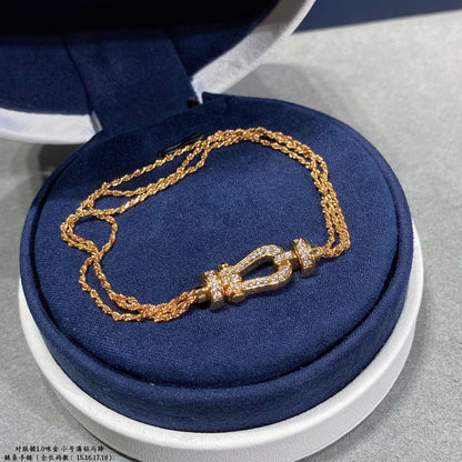 [Resenly Jewelry]FORCE SMALL HORSESHOE  DIAMOND CHAIN ROPE BRACELET