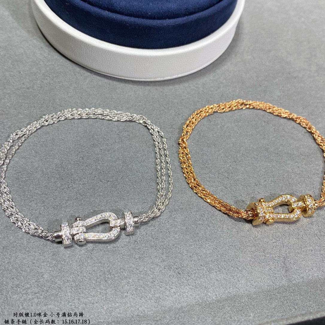 [Resenly Jewelry]FORCE SMALL HORSESHOE  DIAMOND CHAIN ROPE BRACELET