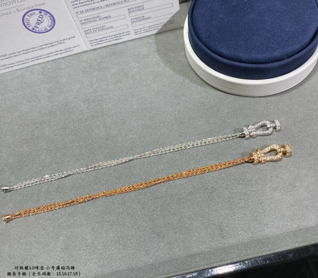[Resenly Jewelry]FORCE SMALL HORSESHOE  DIAMOND CHAIN ROPE BRACELET
