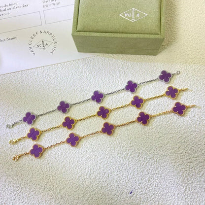[Resenly Jewelry] CLOVER 5 MOTIF VIOLET BRACELET COLLECTION