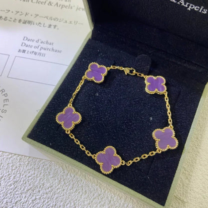 [Resenly Jewelry] CLOVER 5 MOTIF VIOLET BRACELET COLLECTION
