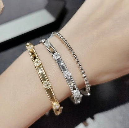 [Resenly Jewelry]CLOVER BRACELET 4MM DIAMONDS