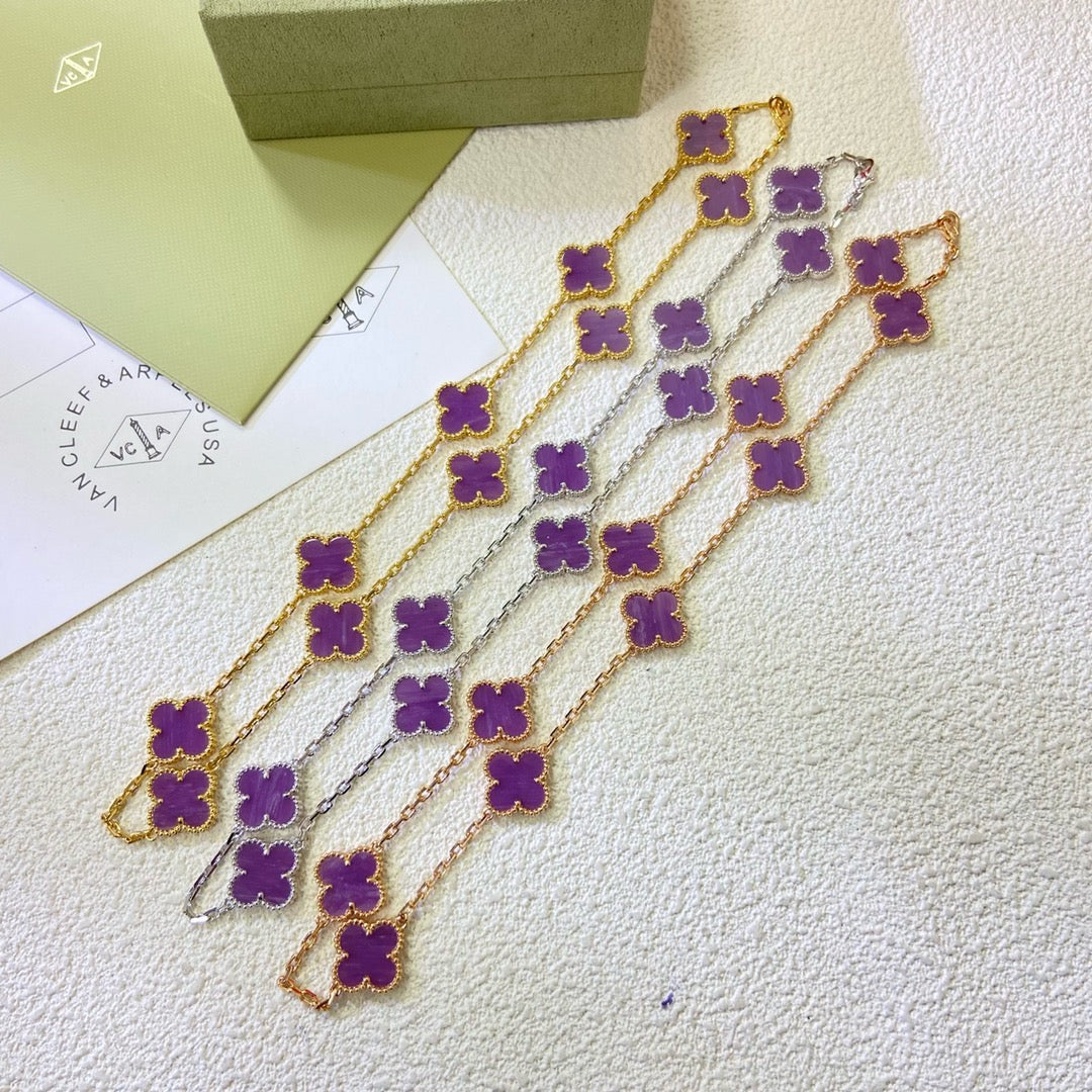 [Resenly Jewelry Jewelry]CLOVER 10 MOTIFS  PURPLE VIOLET  NECKLACE
