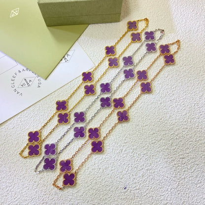 [Resenly Jewelry Jewelry]CLOVER 10 MOTIFS  PURPLE VIOLET  NECKLACE