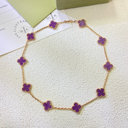 [Resenly Jewelry Jewelry]CLOVER 10 MOTIFS  PURPLE VIOLET  NECKLACE