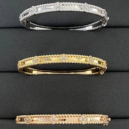 [Resenly Jewelry]CLOVER BRACELET 4MM DIAMONDS