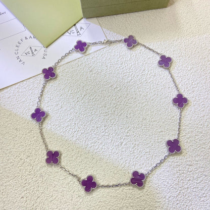 [Resenly Jewelry Jewelry]CLOVER 10 MOTIFS  PURPLE VIOLET  NECKLACE