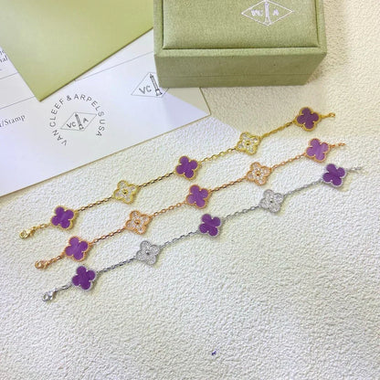 [Resenly Jewelry] CLOVER 5 MOTIF VIOLET BRACELET COLLECTION