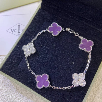 [Resenly Jewelry] CLOVER 5 MOTIF VIOLET BRACELET COLLECTION