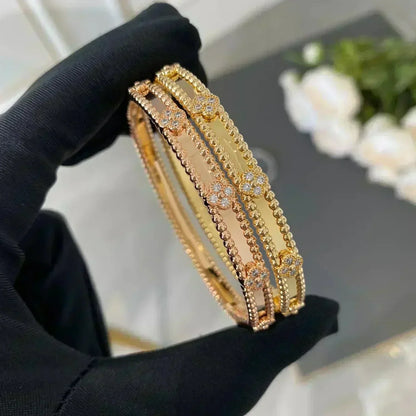 [Resenly Jewelry]CLOVER BRACELET 4MM DIAMONDS