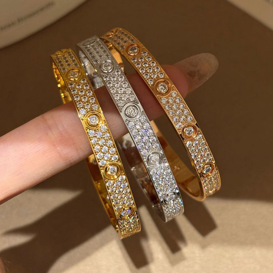 [Resenly Jewelry]LOVE BRACELET 6.1MM DIAMOND-PAVED 10 BIG DIAMONDS