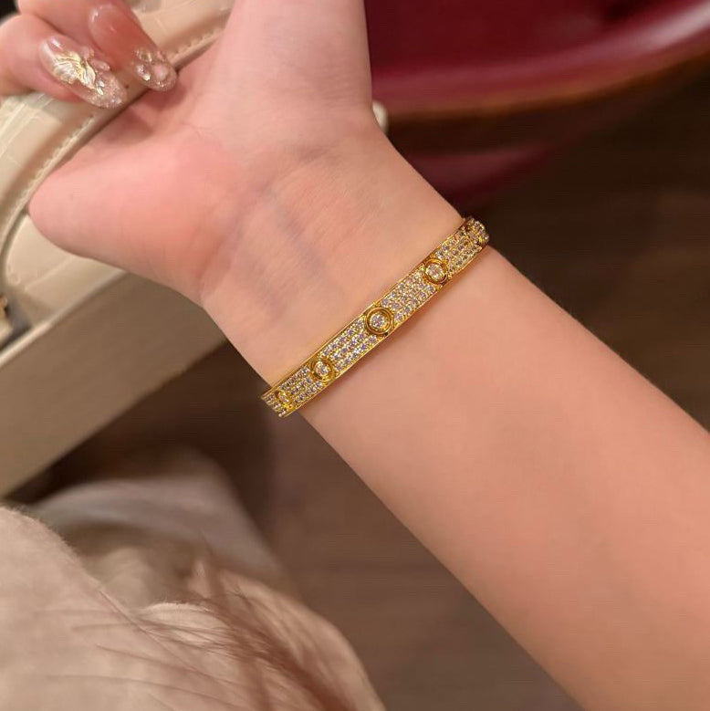 [Resenly Jewelry]LOVE BRACELET 6.1MM DIAMOND-PAVED 10 BIG DIAMONDS