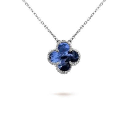 [Resenly Jewelry]CLOVER 15MM PIETERSITE NECKLACE SILVER