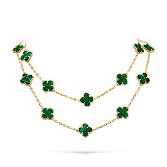 [Resenly Jewelry]CLOVER 20 MOTIFS MALACHITE GOLD