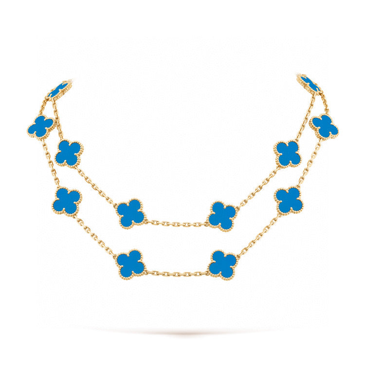 [Resenly Jewelry]CLOVER 20 MOTIFS TURQUOISE GOLD