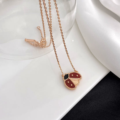 [Resenly Jewelry]LUCKY  CARNELIANS LADYBUG NECKLACE