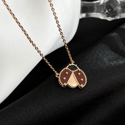 [Resenly Jewelry]LUCKY  CARNELIANS LADYBUG NECKLACE