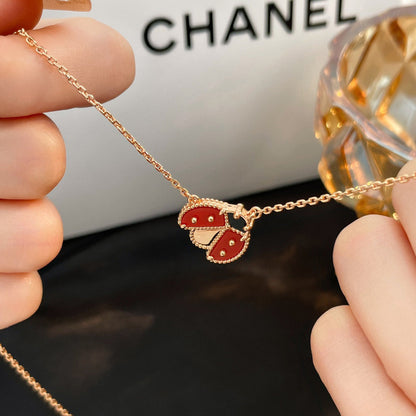 [Resenly Jewelry]LUCKY  CARNELIANS LADYBUG NECKLACE