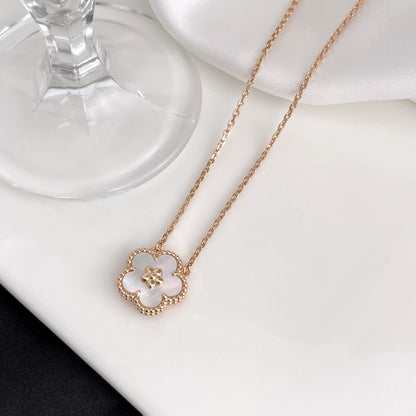 [Resenly Jewelry]LUCKY  WHITE MOP  PLUM BLOSSOM NECKLACE