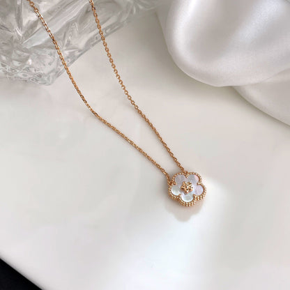 [Resenly Jewelry]LUCKY  WHITE MOP  PLUM BLOSSOM NECKLACE