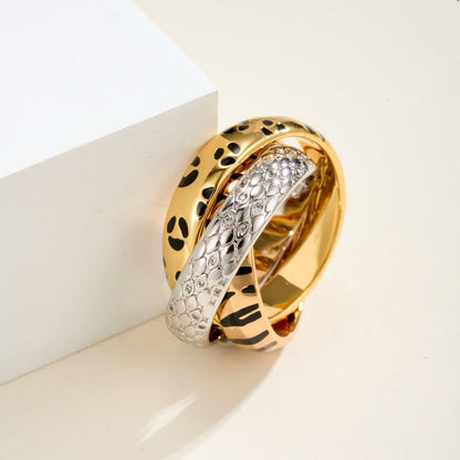 [Resenly Jewelry]TRINITY  RING LEOPARD PRINT