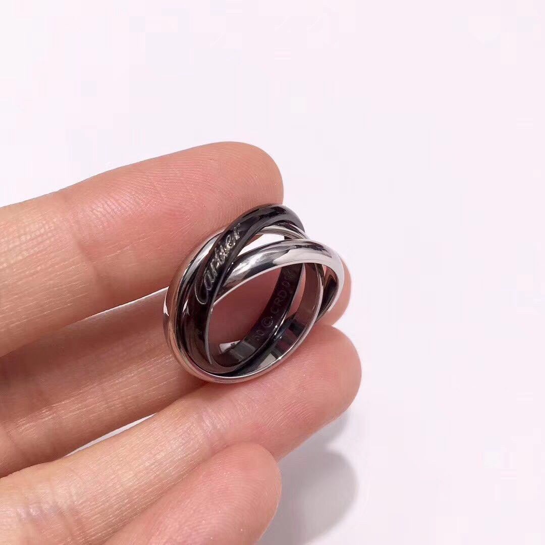 [Resenly Jewelry]TRINITY 3.2MM RING BLACK CERAMIC