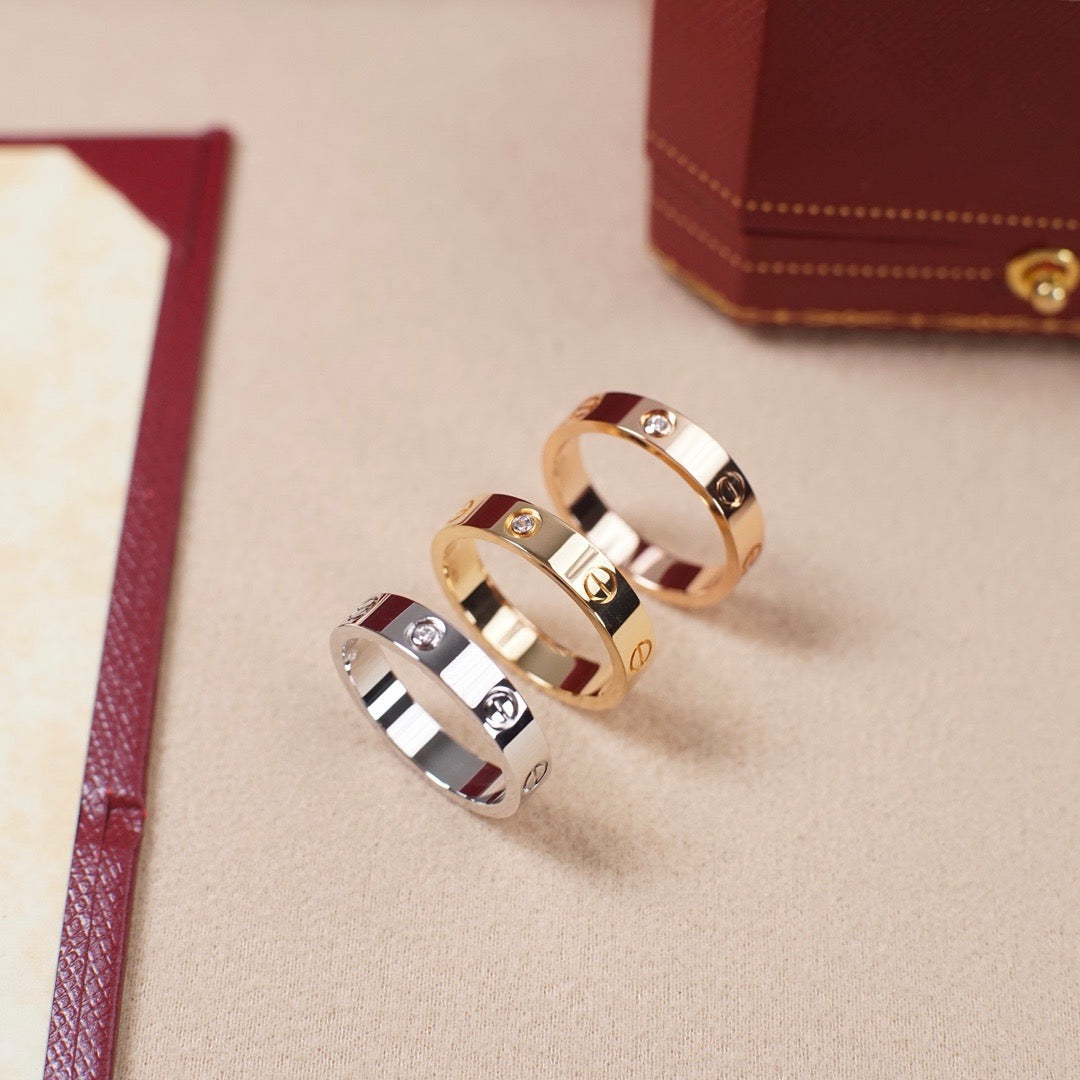 [Resenly Jewelry]LOVE 4MM 1 DIAMOND RING