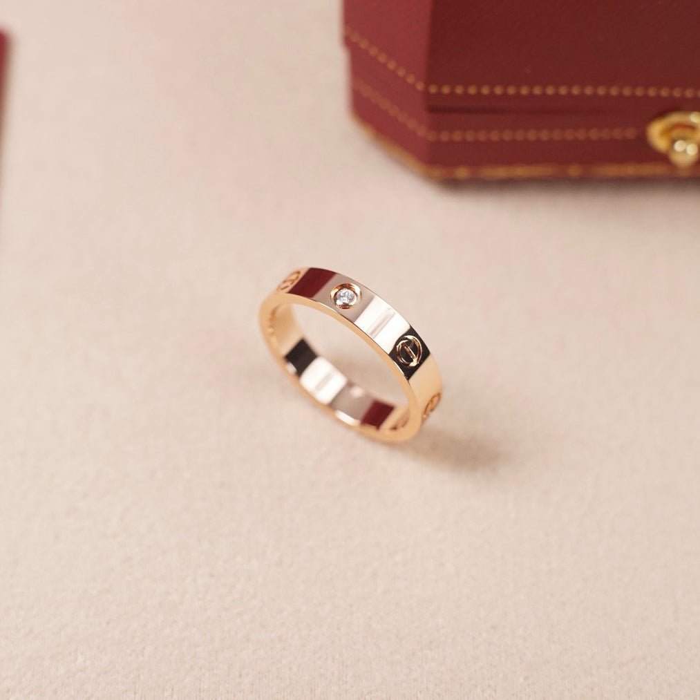 [Resenly Jewelry]LOVE 4MM 1 DIAMOND RING