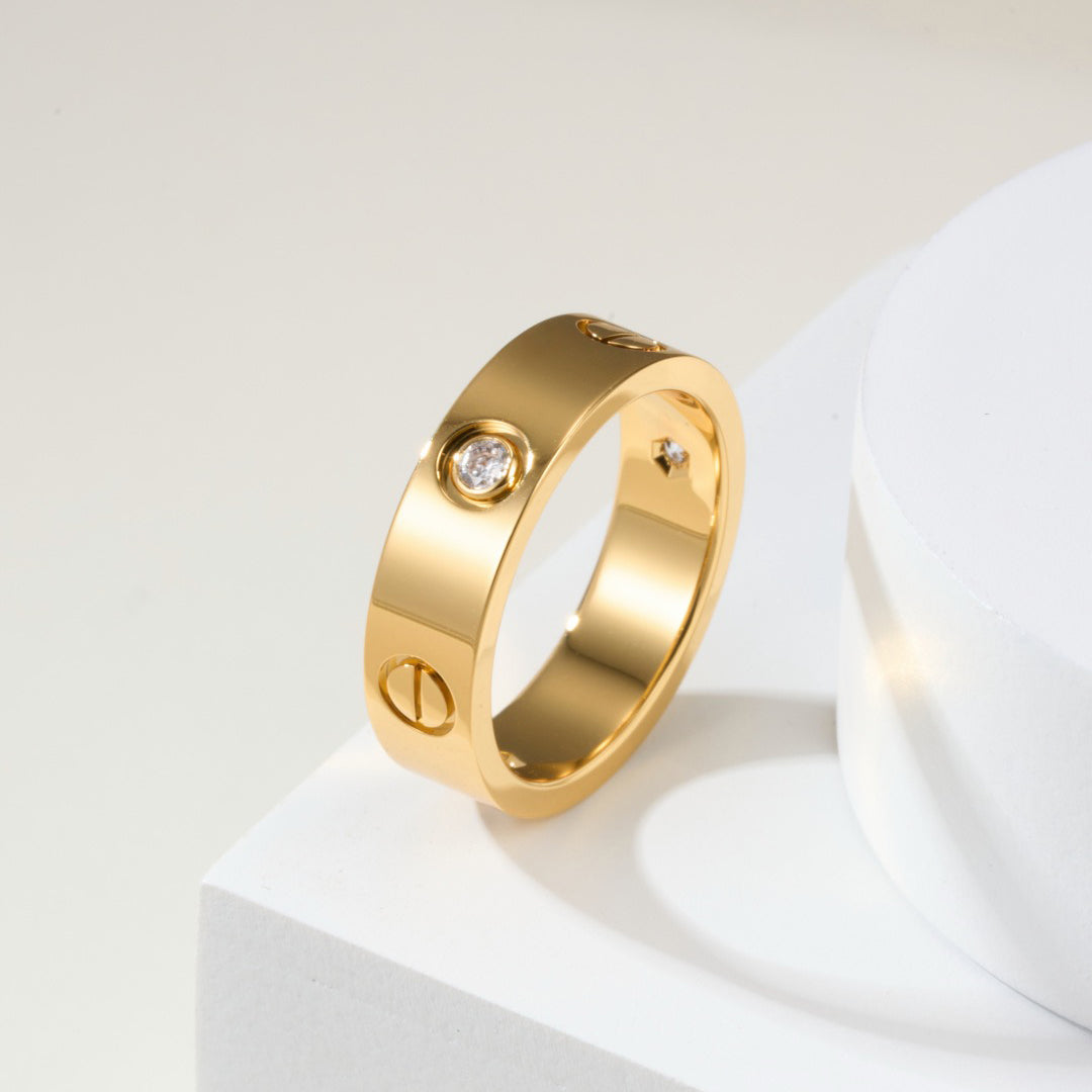 [Resenly Jewelry]LOVE 4MM 1 DIAMOND RING