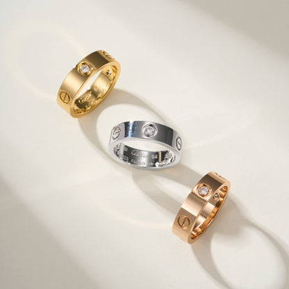 [Resenly Jewelry]LOVE 4MM 1 DIAMOND RING