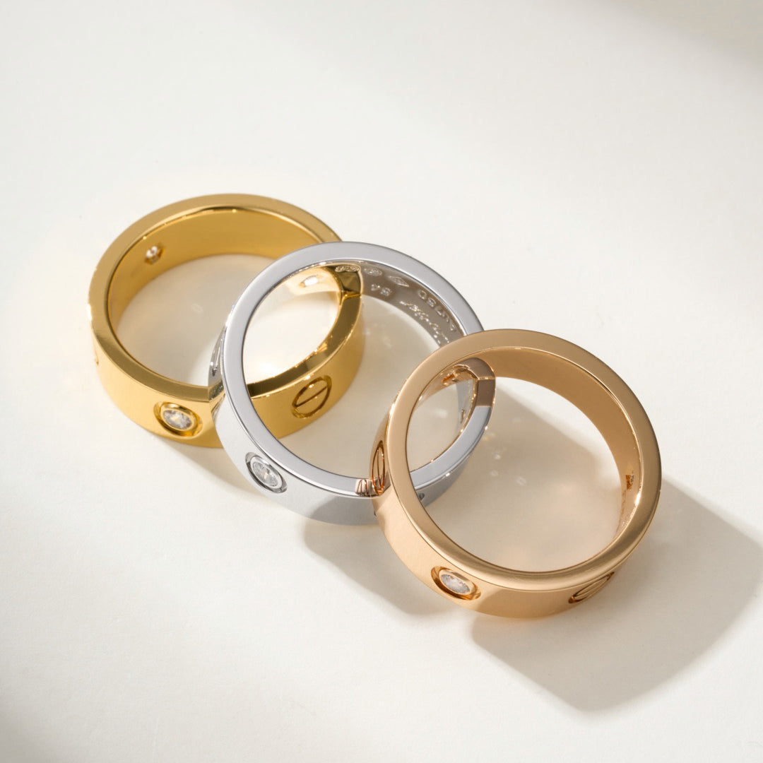 [Resenly Jewelry]LOVE 4MM 1 DIAMOND RING