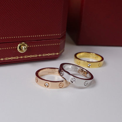 [Resenly Jewelry]LOVE 4MM 1 DIAMOND RING