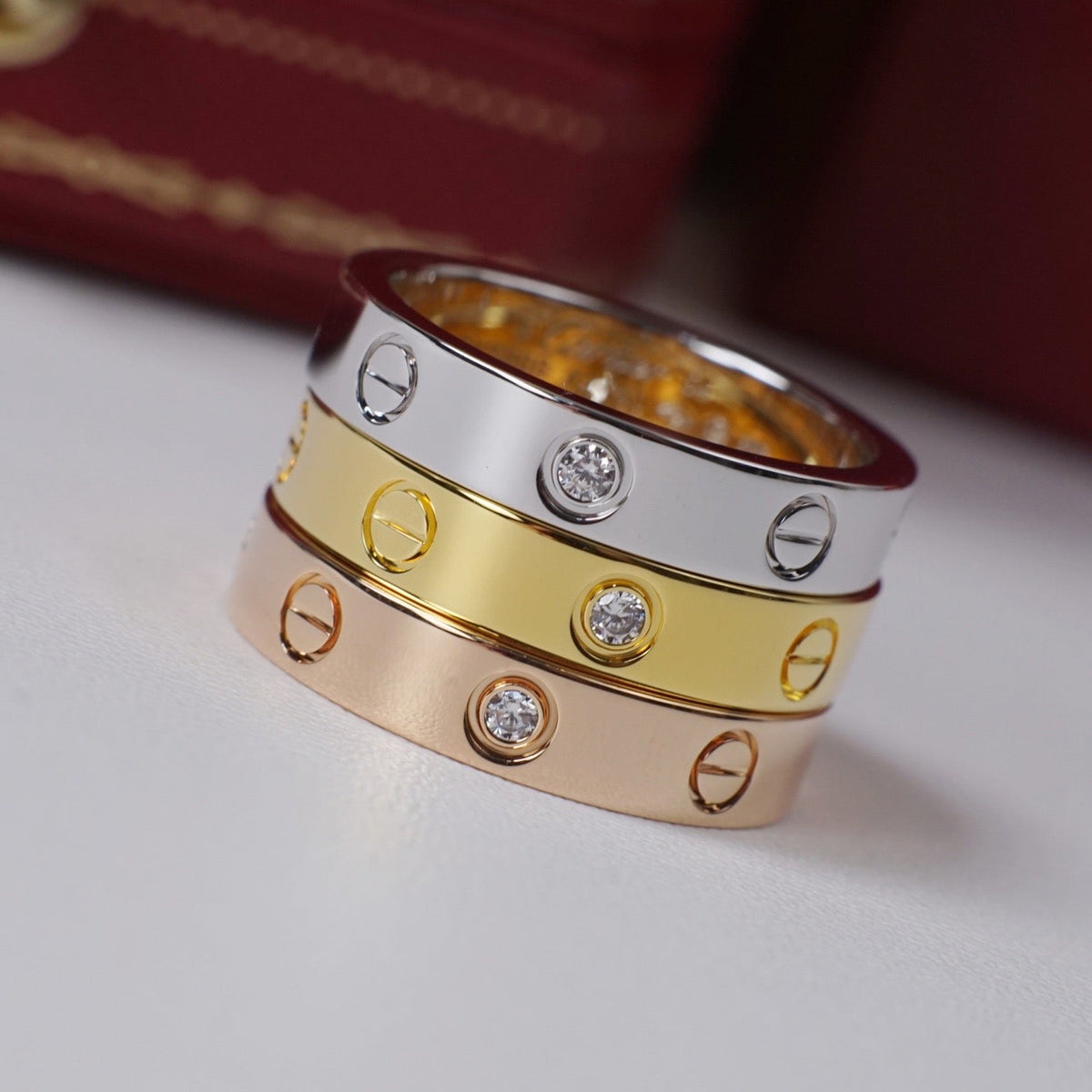 [Resenly Jewelry]LOVE 4MM 1 DIAMOND RING