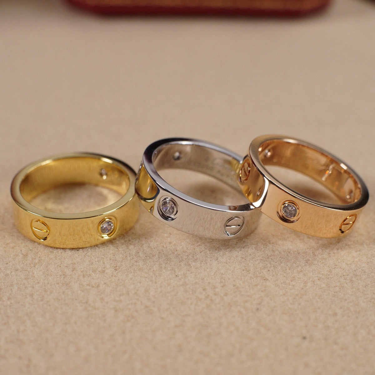 [Resenly Jewelry]LOVE 5.5MM 3 DIAMOND RING