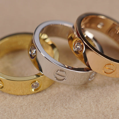 [Resenly Jewelry]LOVE 5.5MM 3 DIAMOND RING