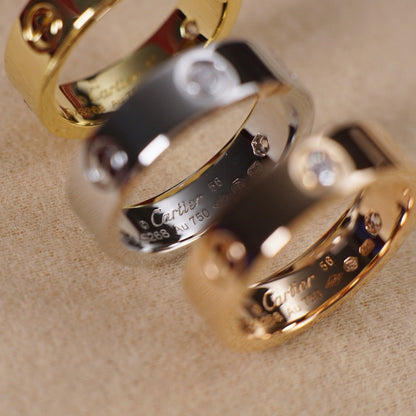 [Resenly Jewelry]LOVE 5.5MM 3 DIAMOND RING