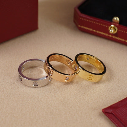 [Resenly Jewelry]LOVE 5.5MM 3 DIAMOND RING