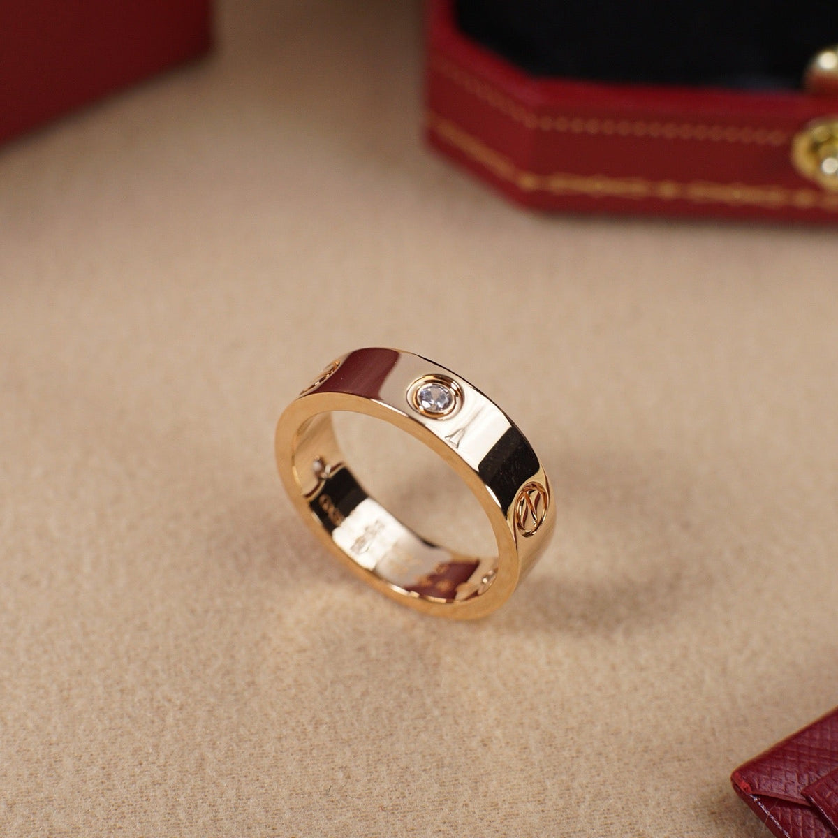 [Resenly Jewelry]LOVE 5.5MM 3 DIAMOND RING