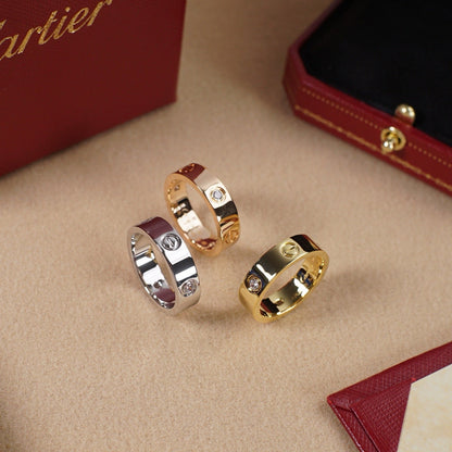 [Resenly Jewelry]LOVE 5.5MM 3 DIAMOND RING