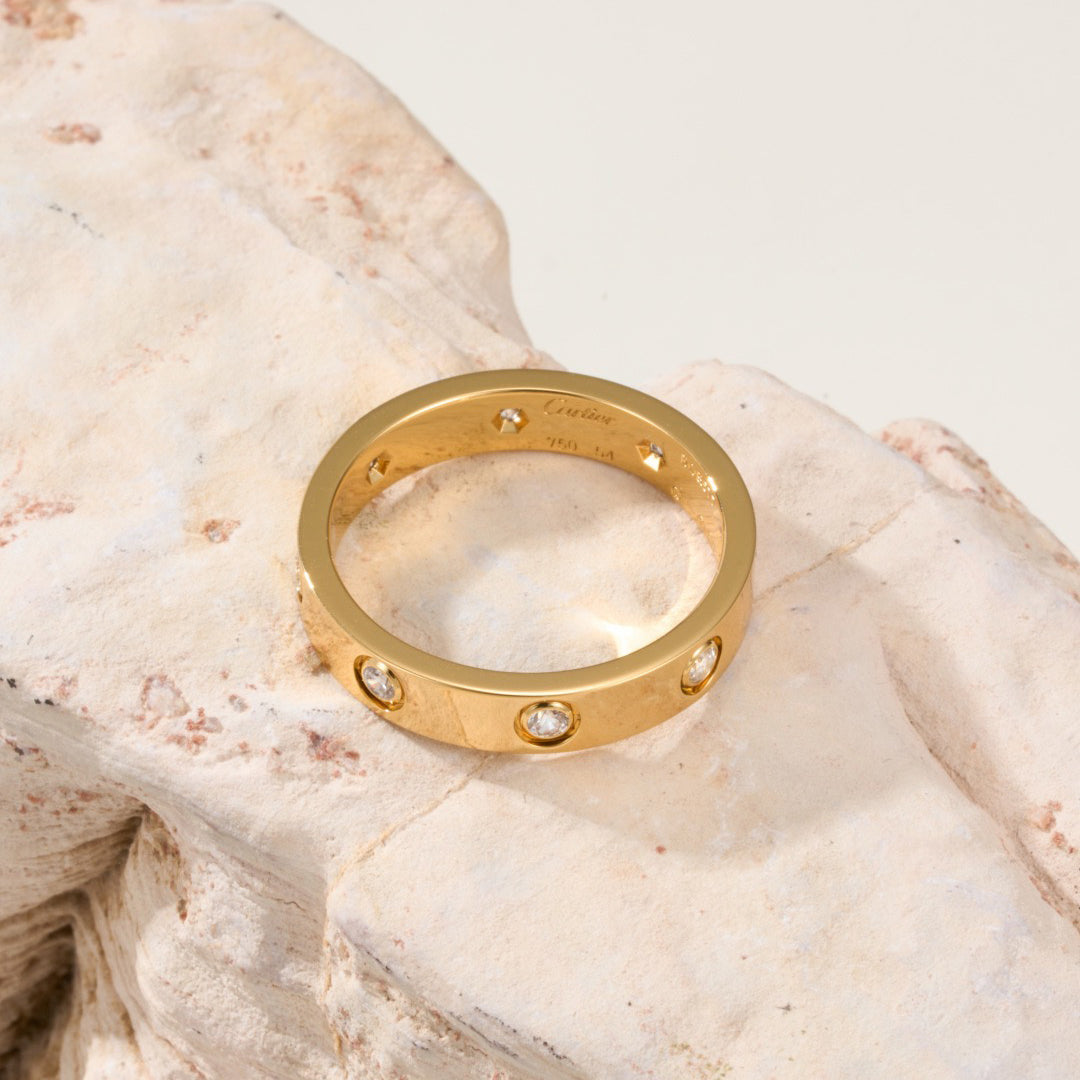 [Resenly Jewelry]LOVE 4MM 8 DIAMOND RING