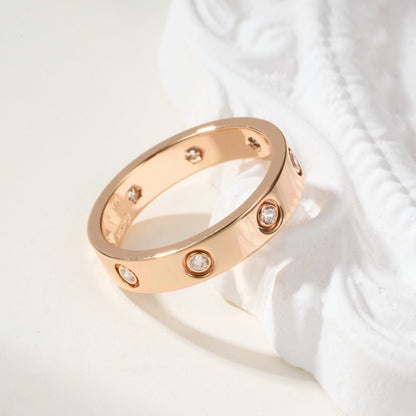 [Resenly Jewelry]LOVE 4MM 8 DIAMOND RING