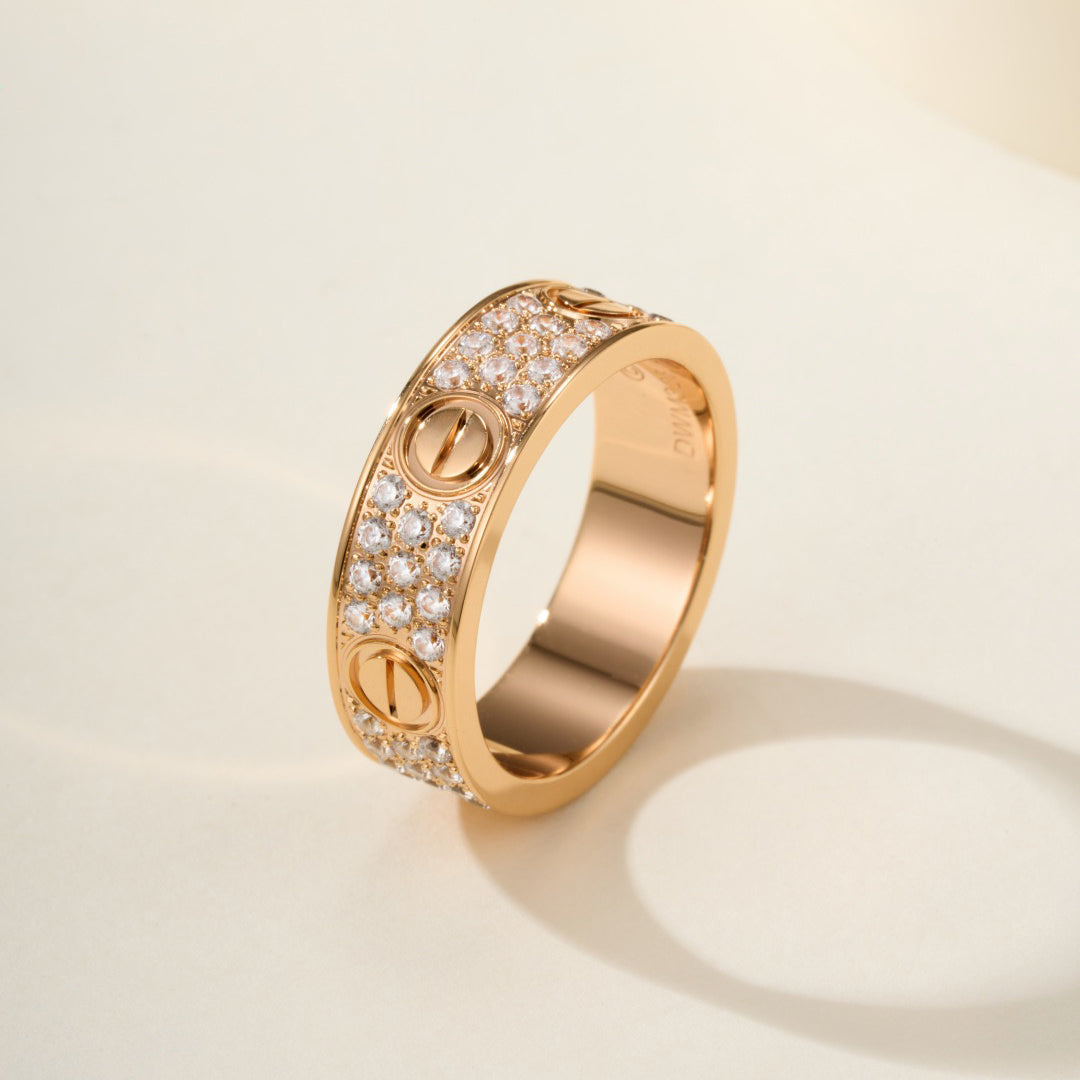 [Resenly Jewelry]LOVE RING 5.5MM DIAMONDS PAVED