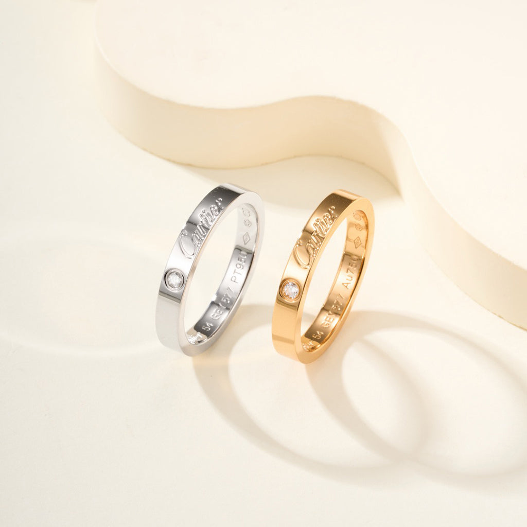 [Resenly Jewelry]LOVE RING 4MM 1 DIAMOND