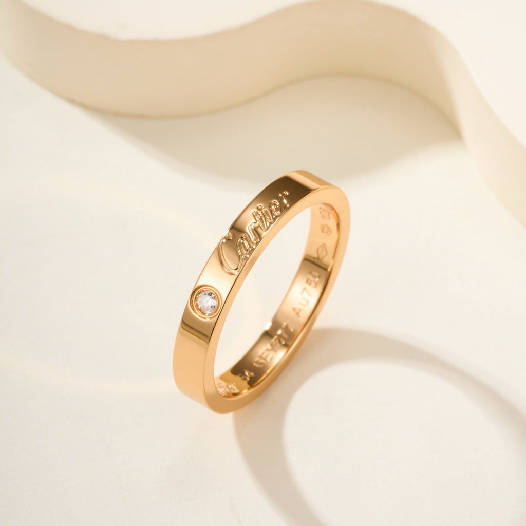 [Resenly Jewelry]LOVE RING 4MM 1 DIAMOND