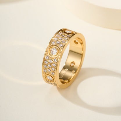 [Resenly Jewelry]LOVE 5.5MM FULL-PAVE 6-DIAMOND RING