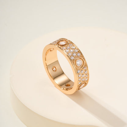 [Resenly Jewelry]LOVE 5.5MM FULL-PAVE 6-DIAMOND RING