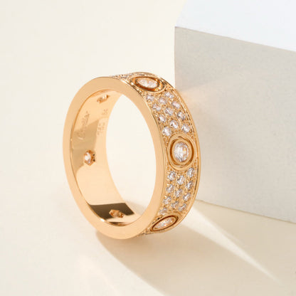 [Resenly Jewelry]LOVE 5.5MM FULL-PAVE 6-DIAMOND RING