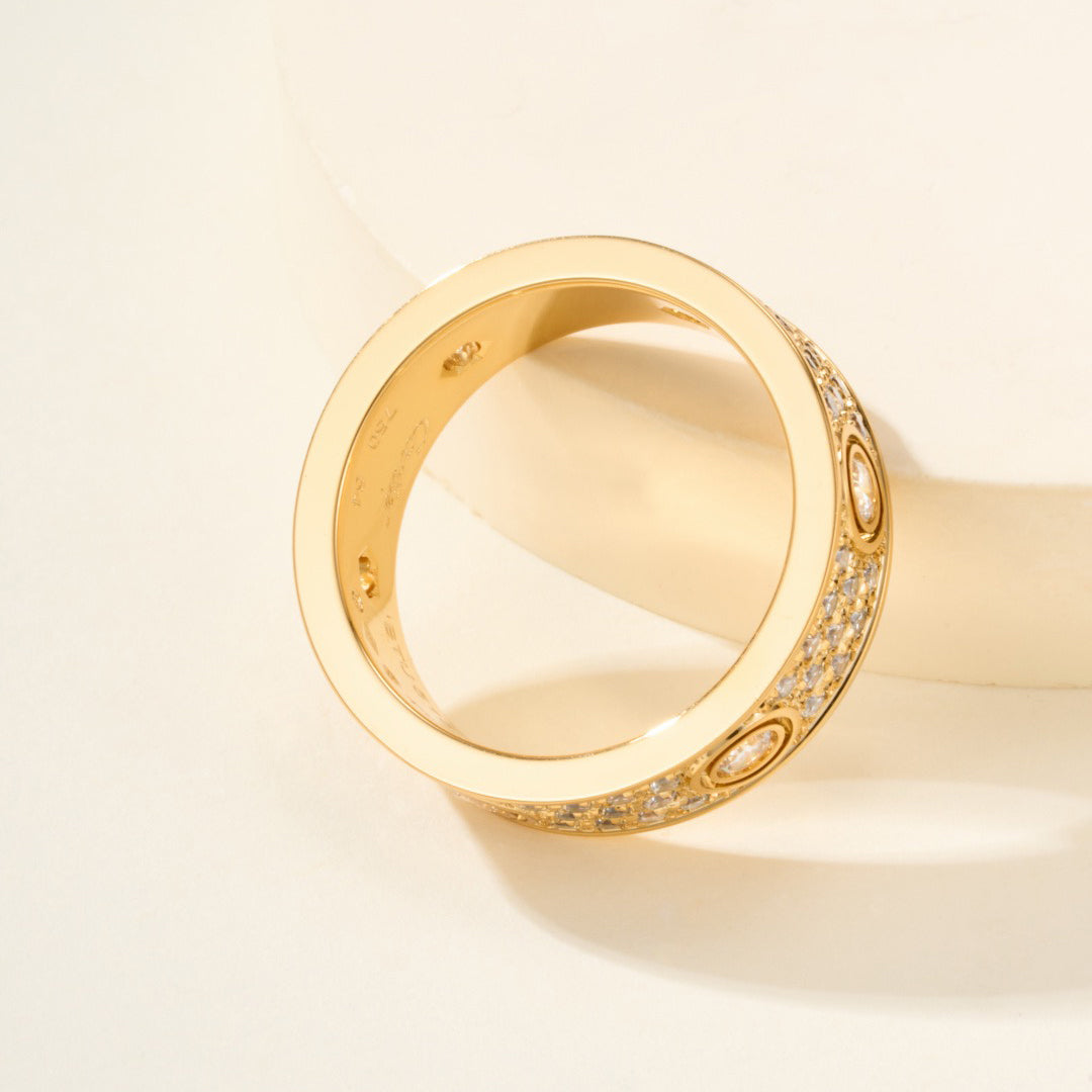 [Resenly Jewelry]LOVE 5.5MM FULL-PAVE 6-DIAMOND RING