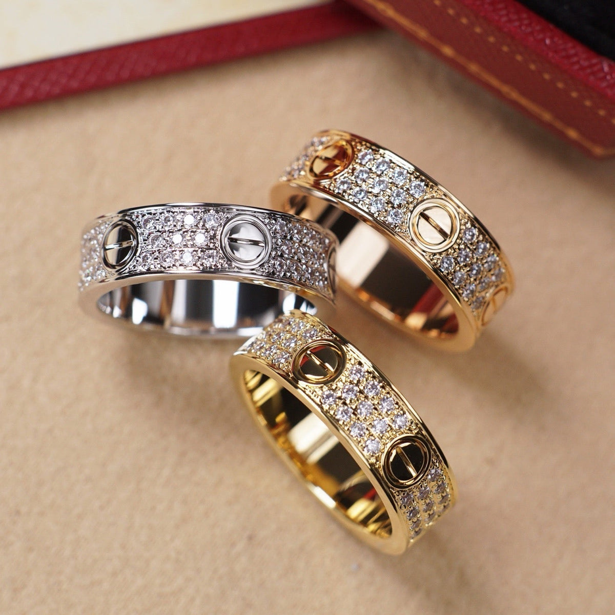 [Resenly Jewelry]LOVE RING 5.5MM DIAMONDS PAVED